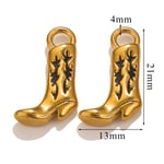 Black / 1 Piece Simple Retro Style Boot Shape Stainless Steel  Gold Color Women's Pendant Picture11